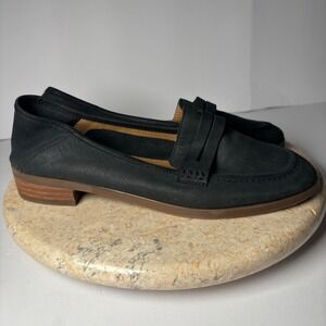 Lucky Brand Women Black Caylon Leather Loafers Flat Shoes Comfort Sz 7.5M